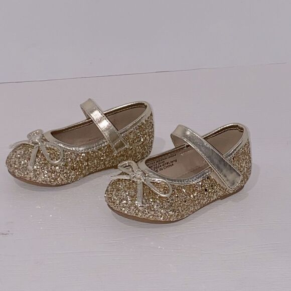 Otter Momo Gold Glitter Dress Shoes with Ankle Strap and Rounded Toe Size 5 - Picture 4 of 8